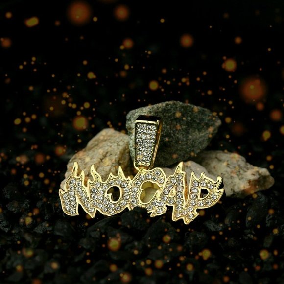 14k Gold No Cap 24" Cuban Chain + Pendant - Picture 4 of 4